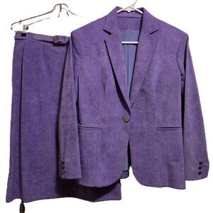 Vintage Tailored Velvety Soft Lined Blazer+Skirt Suit Lilac Purple Women's 10